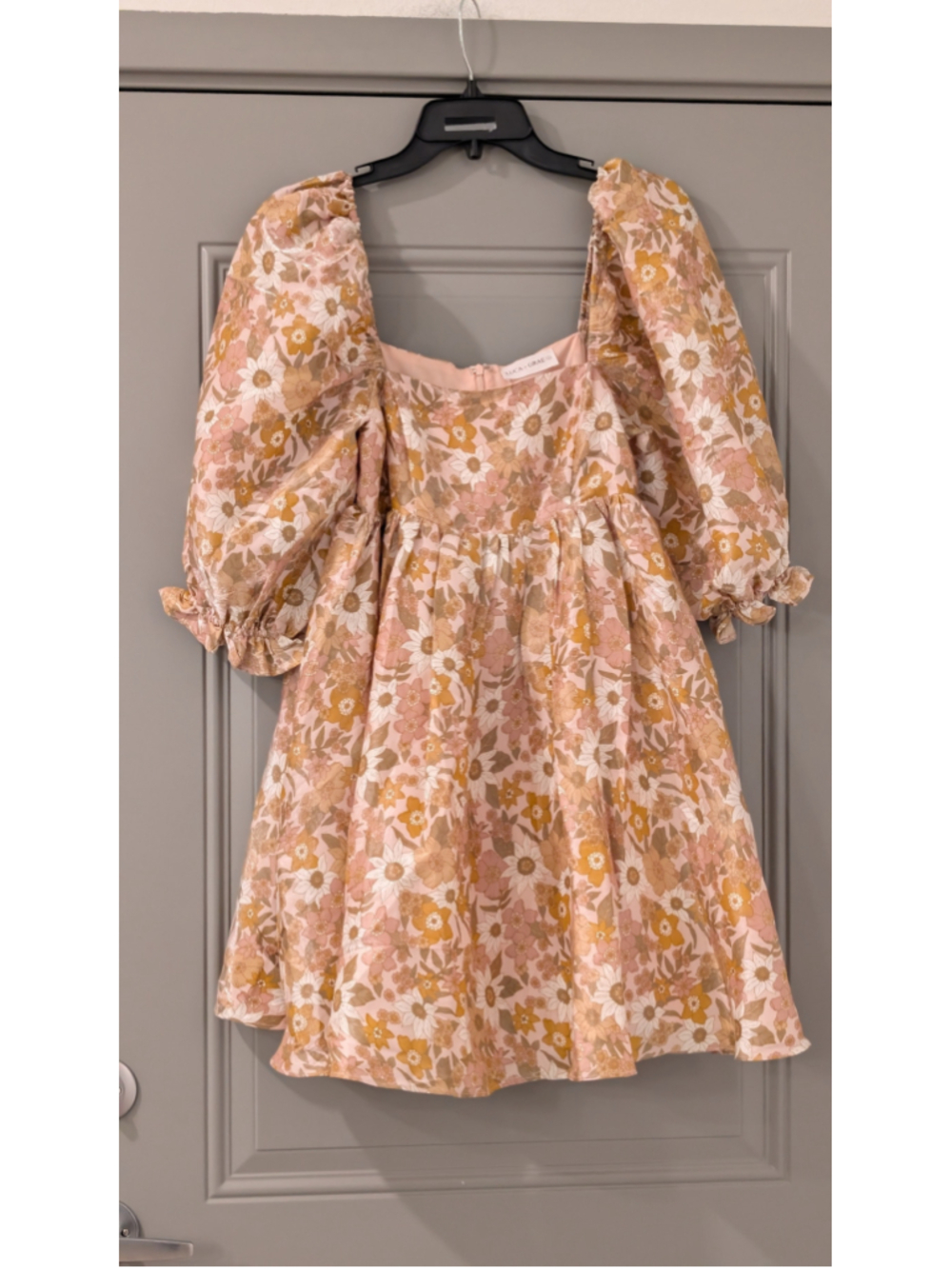 Women's Luca + Grae Floral Mini Dress Size S Pink Gold